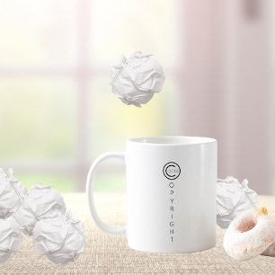 Copyright Modern Black and White Typographical Coffee Mug