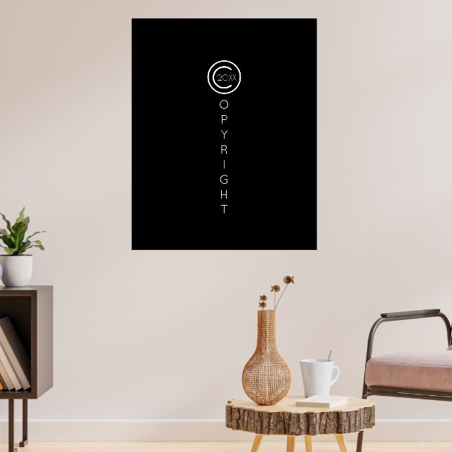 Copyright Modern Typographical Black Poster (Living Room 3)
