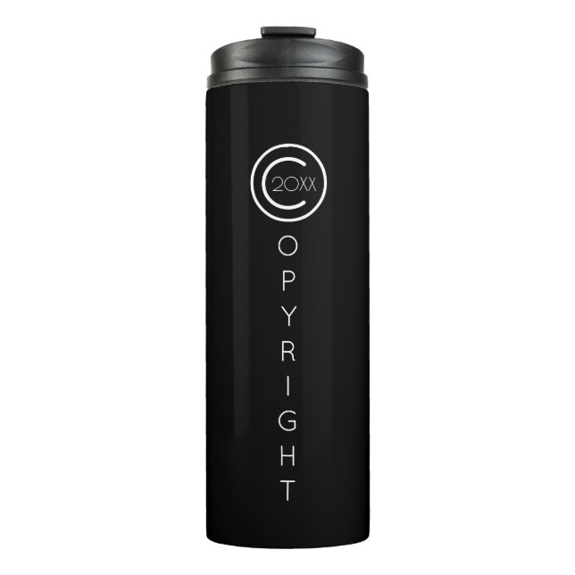 Copyright Modern Typographical Black Thermal Tumbler (Front)