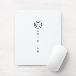 Copyright Modern Typographical White Mouse Pad