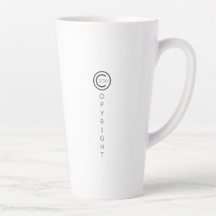 Copyright Modern White Typographical Latte Mug