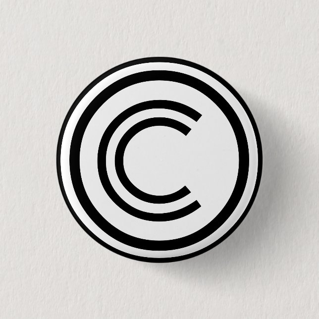 Copyright sign symbol 1 inch round button (Front)