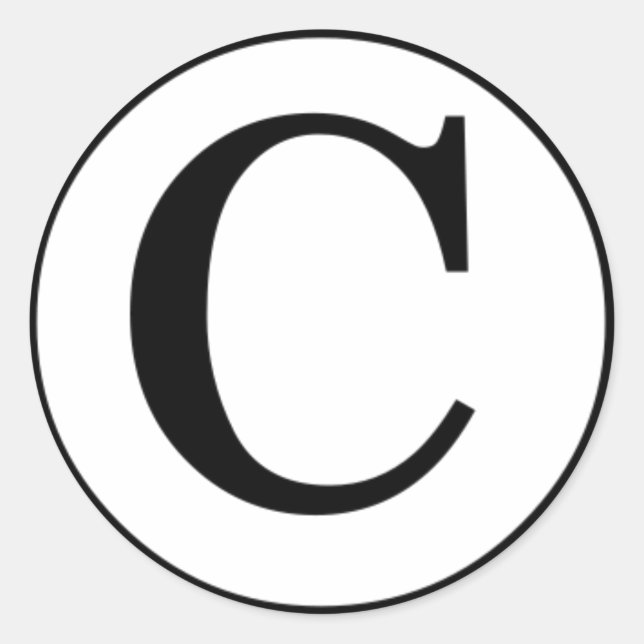 Copyright symbol stuff... classic round sticker (Front)