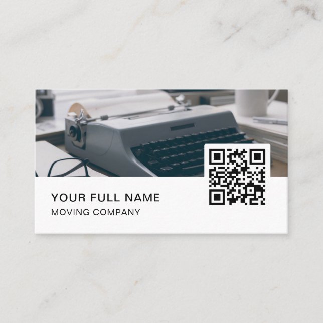 Copywriter  QR Code Logo Social Media Business Card (Front)