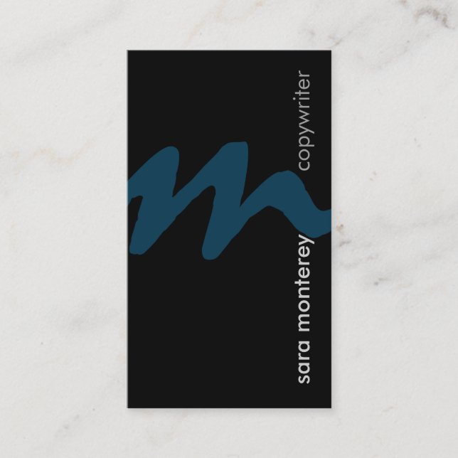 Copywriter Writer Monogram Business Card (Front)