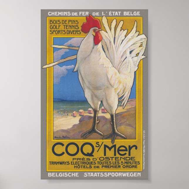 Coq-sur-Mer Poster vintage 1923 (Devant)