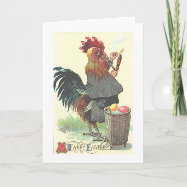 Coq vintage avec carte Pâques Cigar (Devant)