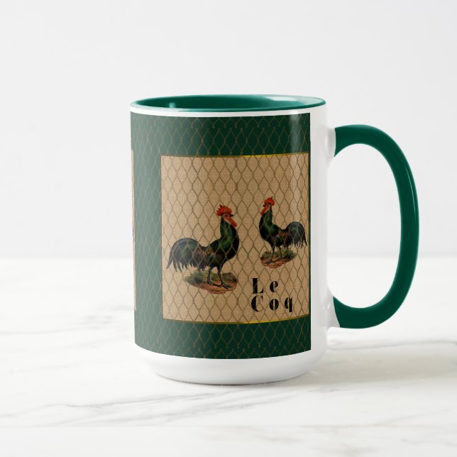 Coqs a la Ferme Vintage Mug (Right)