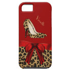 Coque à la mode Red & Jaguar Print iPhone 5