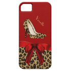 Coque à la mode Red & Jaguar Print iPhone 5