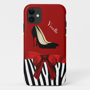 Coque à la mode Red & Zebra Print iPhone 5