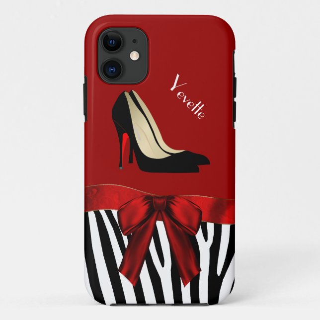 Coque à la mode Red & Zebra Print iPhone 5 (Dos)