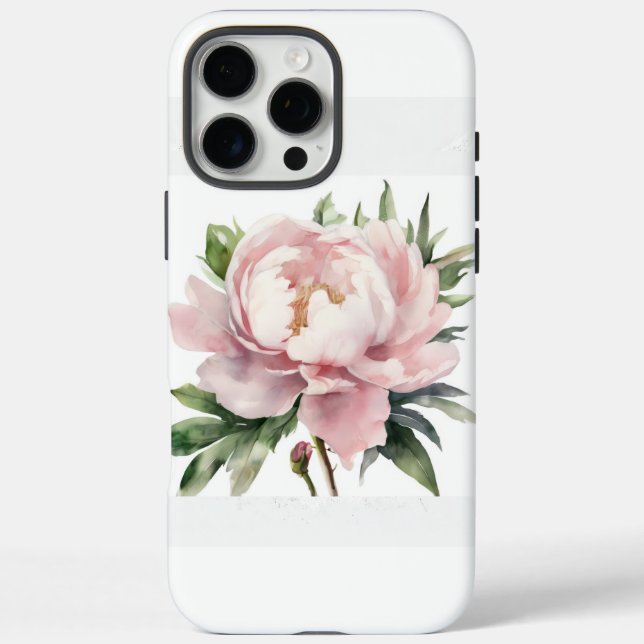 Coque à l'aquarelle imprimé de pivoine rose (Verso)