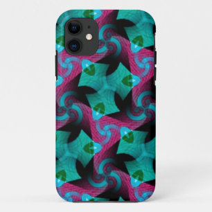 Coque Abstrait Turquoise motif à écran rose iPhone