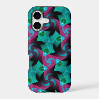Coque Abstrait Turquoise motif à écran rose iPhone