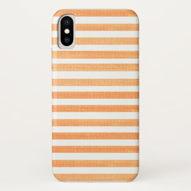 Coque Apple iPhone X orange et blanc (Dos)