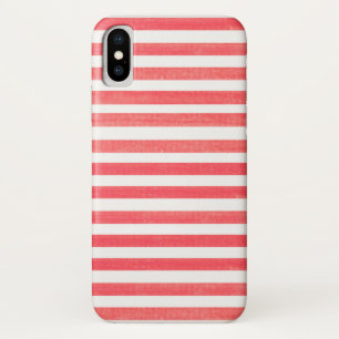 Coque Apple iPhone X Red and White Stripe
