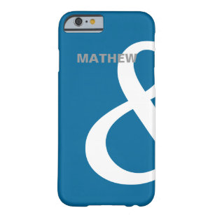 Coque Barely There iPhone 6 Blue White Ampersand Looms Correspondant Gauche