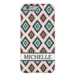 Coque Barely There iPhone 6 Girly Chic Motif Aztec Nom personnalisé