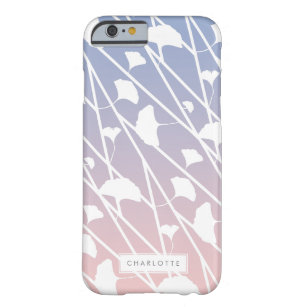 Coque Barely There iPhone 6 Rose Quartz et Serenity Ginkgo Motif Feuille