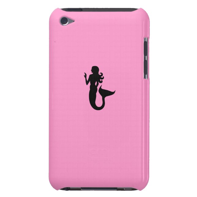 Coque Barely There iPod Flamme noir sur rose (Dos)