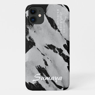 Coque Brushy Black & Grey iPhone 11 | Personnalisa