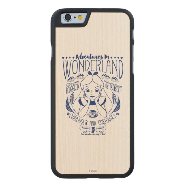 Coque Carved En Bois Pour iPhone Alice | Aventures Au Pays Des Merveilles (Dos)