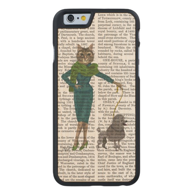 Coque Carved En Bois Pour iPhone Chat et caniche (Dos)