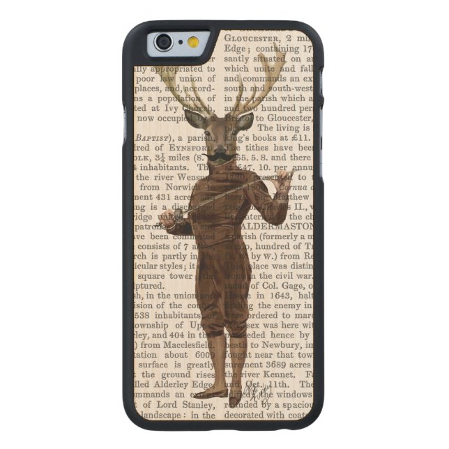 Coque Carved En Bois Pour iPhone Clôturant des cerfs communs pleins (Dos)