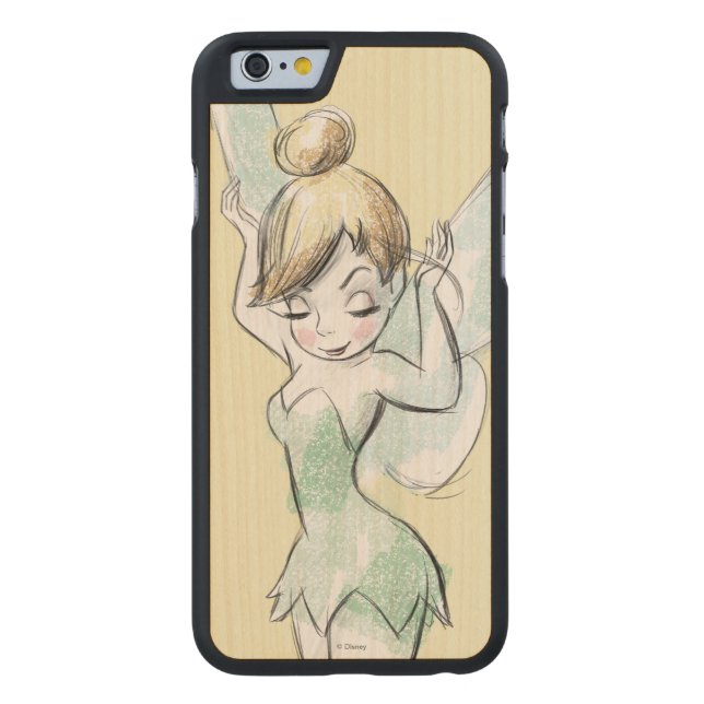 Coque Carved En Bois Pour iPhone Confiance Tinker Bell (Dos)