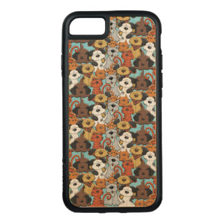 Coque En Bois iPhone 7 Coupez le motif animal Brown