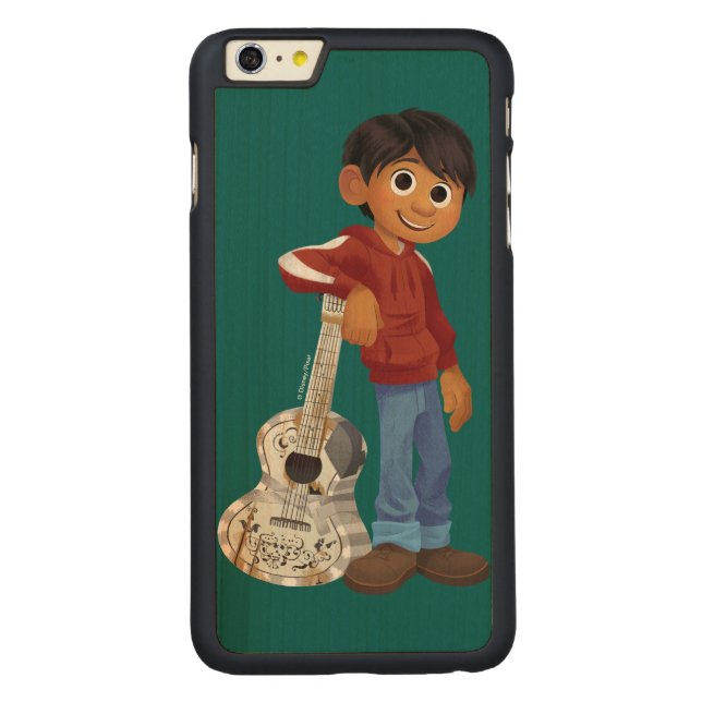 Coque Carved En Bois Pour iPhone Disney Pixar Coco| Miguel| Musicien Cool (Dos)