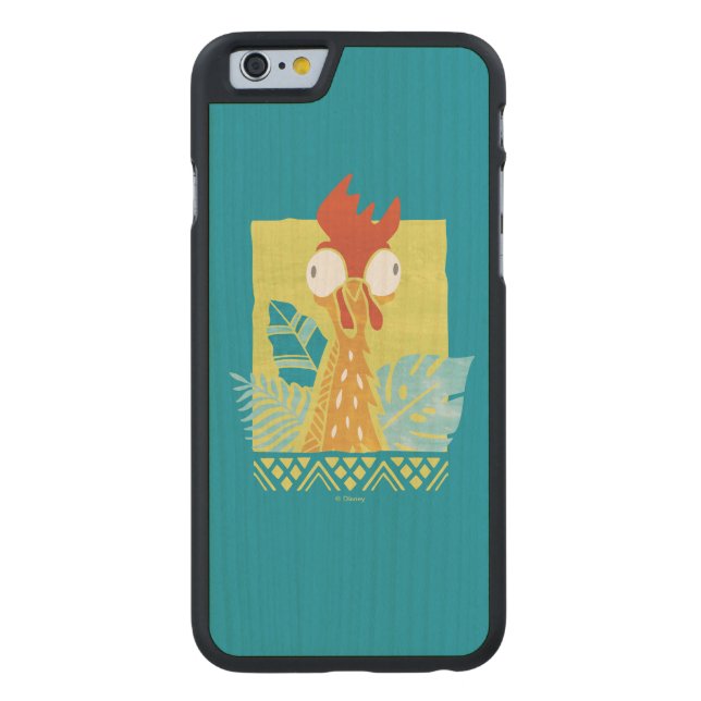 Coque Carved En Bois Pour iPhone Moana | Heihei - Je suis responsable ici (Dos)