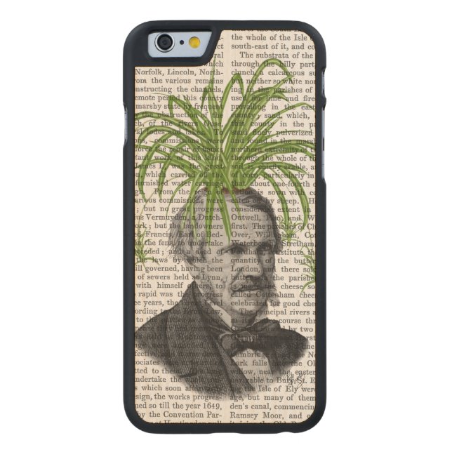Coque Carved En Bois Pour iPhone Tête Plante Spider (Dos)