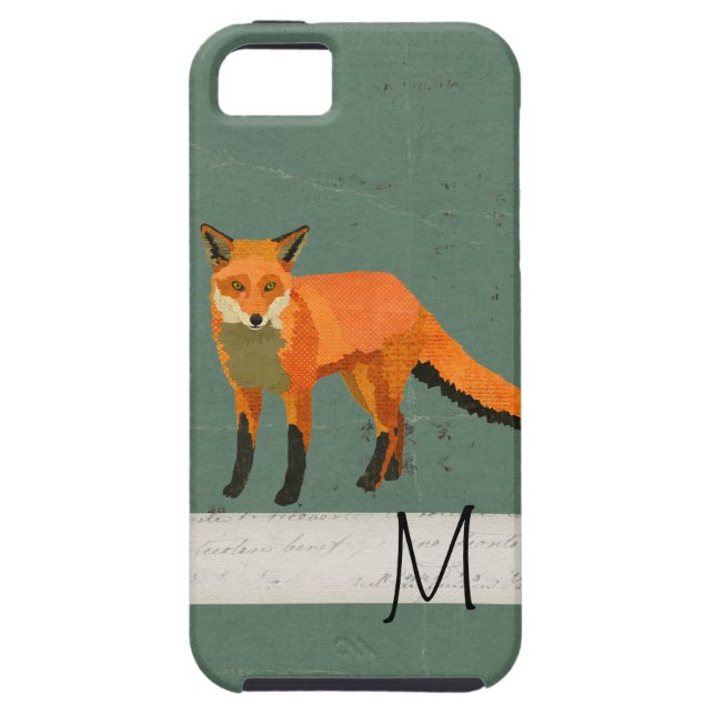 Coque Case-Mate iPhone 5 Rétro coque iphone de monogramme de Fox (Dos)