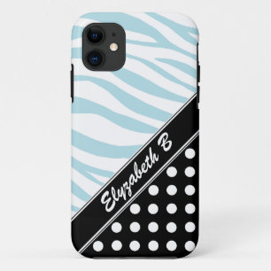 Coque Case-Mate Pour iPhone Black Polka Dot Blue Zebra Imprimer iPhone 5 Coque