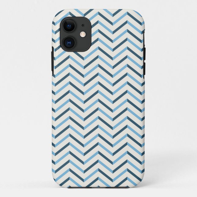 Coque Case-Mate Pour iPhone Coque Chevron Blue iPhone 5/5S (Dos)