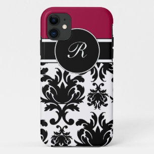 Coque Case-Mate Pour iPhone Coque iphone de damassé décoré d'un monogramme