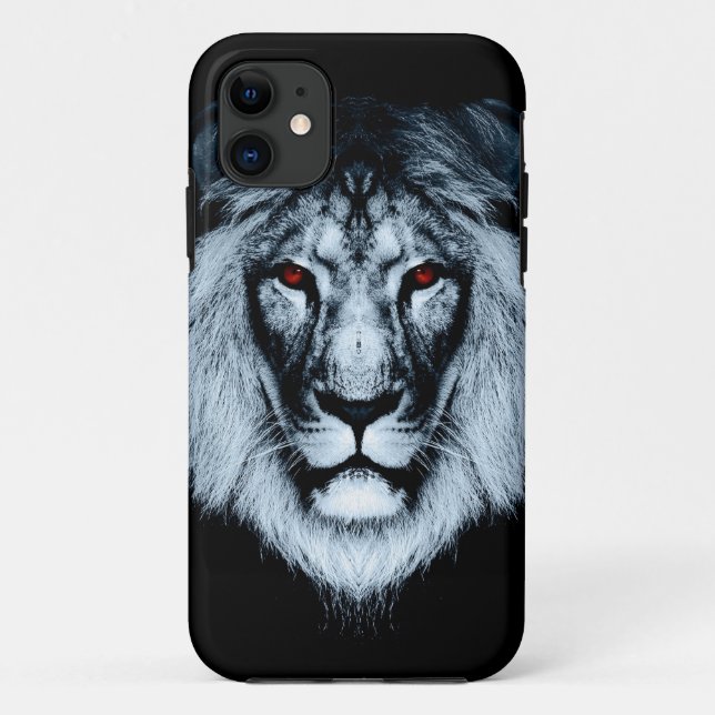 Coque Case-Mate Pour iPhone Coque iphone de lion observé par rouge (Dos)