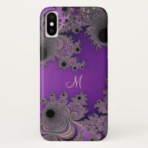 Coque Case-Mate Pour iPhone Coque iphone pourpre perlé de monogramme de
