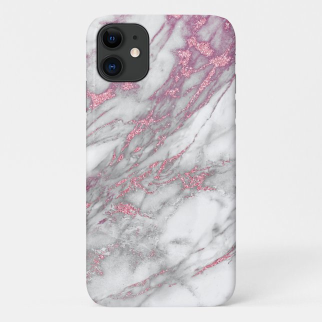 Coque Case-Mate Pour iPhone Coque iphone rose et de marbre (Dos)
