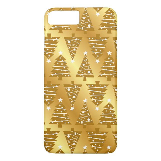 Coque Case-Mate Pour iPhone Élégant or métal coque iphone d'arbre de Noël (Dos)