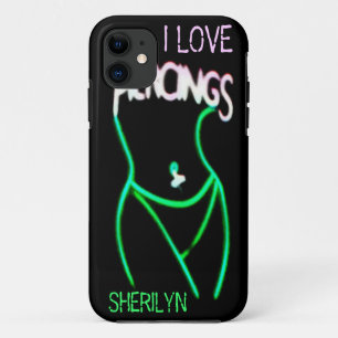 Coque Case-Mate Pour iPhone I LOVE PIERCINGS Green Neon Lady iPhone 5 Coque