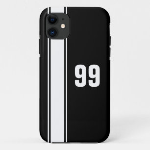 Coque Case-Mate Pour iPhone Jersey à bande noire et blanche coque iphone numér