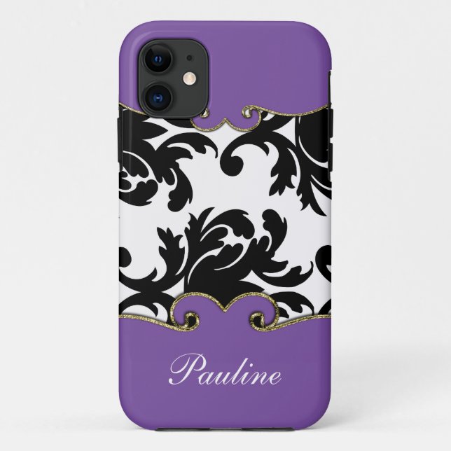 Coque Case-Mate Pour iPhone Monogramme de coque iphone de damassé (Dos)