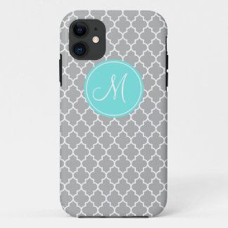 Coque Case-Mate Pour iPhone Monogramme Gris Quatrefoil Motif iPhone 5/5s Coque