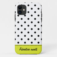 Points rétro - Coque iPhone 5/5S noir et blanc