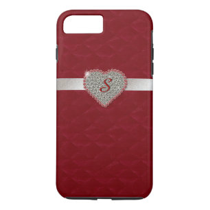 Coque Case-Mate Pour iPhone Red Glam Heart Monogramme iPhone 7 Plus coque