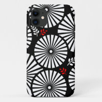 Retro noir fleurs blanches iPhone 5 Coque