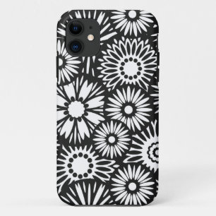 Coque Case-Mate Pour iPhone Retro noir fleurs blanches iPhone 5 Coque